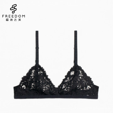 2017 Bonvatt LACE BRALETTE Sujetador triangular, Sujetadores florales transparentes Bralettes, Sujetador triangular de encaje festoneado